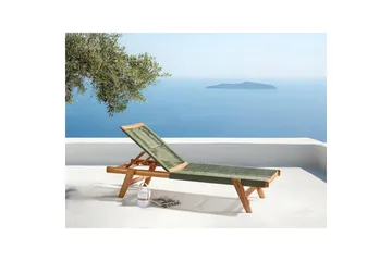 Loungestol Prossedi Grönt/ljust trä - Grönt/ljust trä - Utemöbler & utemiljö - Utestol & trädgårdsstol - Solsäng & solvagn