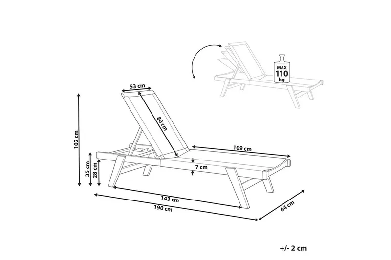 Loungestol Prossedi Grönt/ljust trä - Grönt/ljust trä - Utemöbler & utemiljö - Utestol & trädgårdsstol - Solsäng & solvagn
