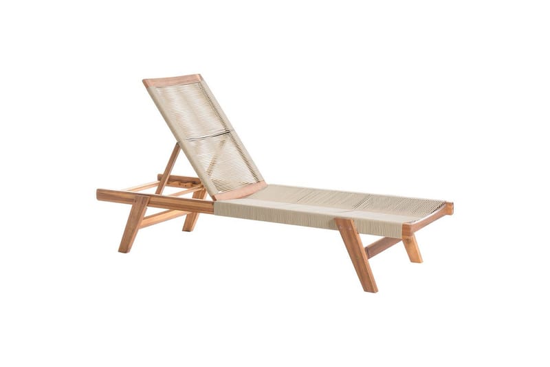Loungestol Prossedi Beige/ljust trä - Beige/ljust trä - Utemöbler & utemiljö - Utestol & trädgårdsstol - Solsäng & solvagn