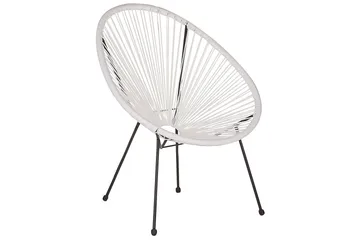 Maniwaki Utefåtölj - Vit/Svart - Utemöbler & utemiljö - Utestol & trädgårdsstol - Utefåtölj & loungefåtölj