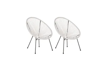 Maniwaki Utefåtölj - Vit/Svart - Utemöbler & utemiljö - Utestol & trädgårdsstol - Utefåtölj & loungefåtölj