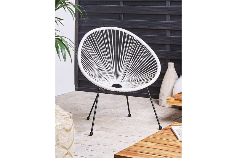 Maniwaki Utefåtölj - Vit/Svart - Utemöbler & utemiljö - Utestol & trädgårdsstol - Utefåtölj & loungefåtölj