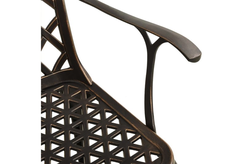 Caféstolar 2 st gjuten aluminium brons - Brun - Balkongstol - Matstol & karmstol utomhus