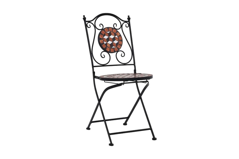 Caféstolar i mosaik 2 st brun keramik - Brun - Balkongstol - Matstol & karmstol utomhus