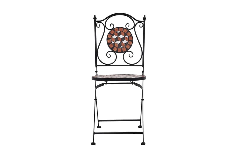 Caféstolar i mosaik 2 st brun keramik - Brun - Balkongstol - Matstol & karmstol utomhus