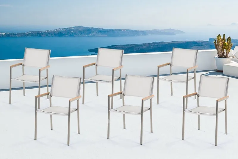 Grosseto Trädgårdsstol 6 St 58 cm - Vit - Utemöbler & utemiljö - Utestol & trädgårdsstol - Matstol & karmstol utomhus