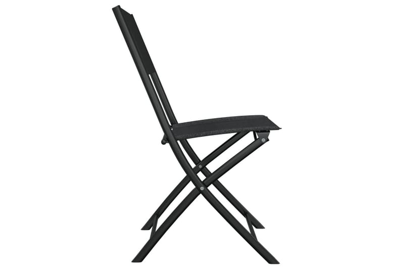 Hopfällbara trädgårdsstolar 2 st svart stål och textilen - Svart - Balkongstol - Matstol & karmstol utomhus