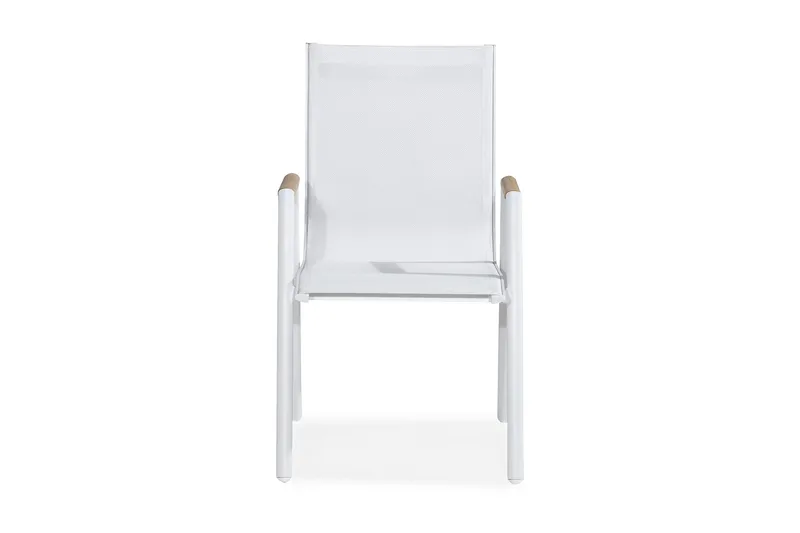 Las Karmstol Utomhus Vegas - Vit/beige - Utemöbler & utemiljö - Utestol & trädgårdsstol - Matstol & karmstol utomhus