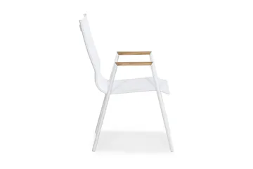 Las Karmstol Utomhus Vegas - Vit/beige - Utemöbler & utemiljö - Utestol & trädgårdsstol - Matstol & karmstol utomhus