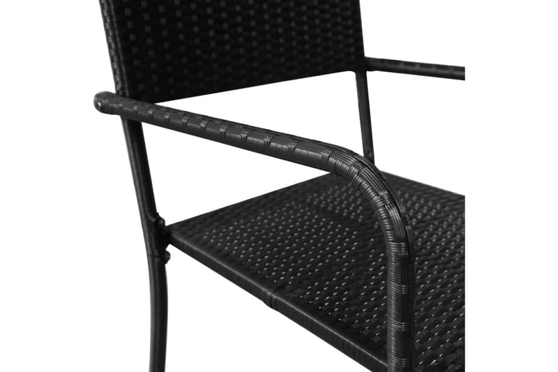 Matstol för trädgård 4 st konstrotting svart - Svart - Balkongstol - Matstol & karmstol utomhus