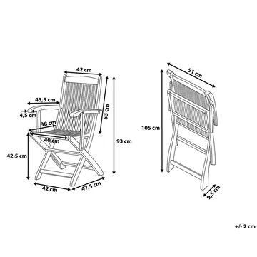 Maui Trädgårdsstol 2 St - Trä/Natur - Utemöbler & utemiljö - Utestol & trädgårdsstol - Matstol & karmstol utomhus