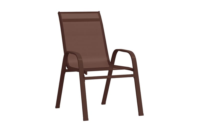 Stapelbara trädgårdsstolar 2 st brun textilentyg - Brun - Balkongstol - Matstol & karmstol utomhus