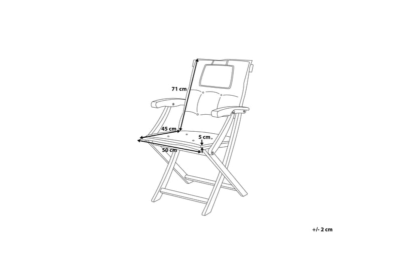 Stol Canneto med Dyna 2-pack - Akacia/Grafitgrå - Balkongstol - Matstol & karmstol utomhus