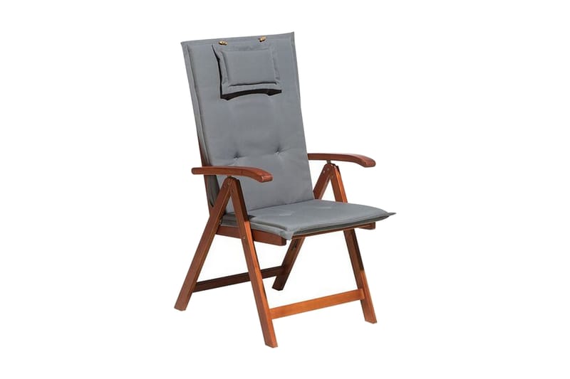 Stol Canneto med Dyna 2-pack - Akacia/Grafitgrå - Balkongstol - Matstol & karmstol utomhus