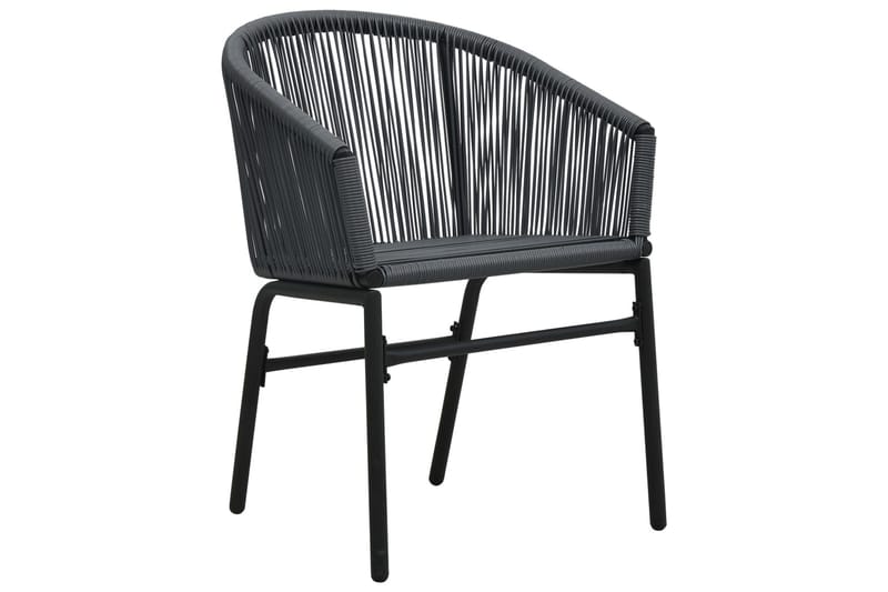 Trädgårdsstol 2 st antracit PVC rotting - Grå - Balkongstol - Matstol & karmstol utomhus