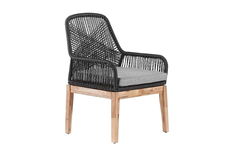 Trädgårdsstol 2 st grå OLBIA - Svart - Balkongstol - Matstol & karmstol utomhus