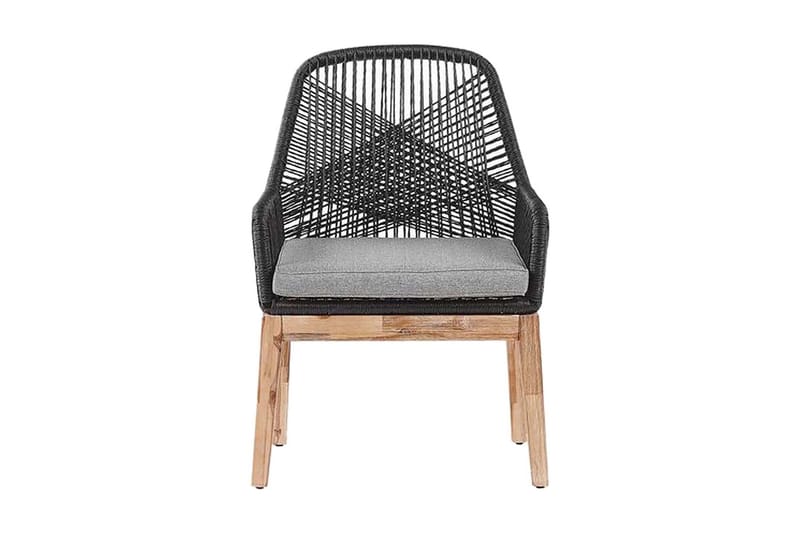 Trädgårdsstol 2 st grå OLBIA - Svart - Utemöbler & utemiljö - Utestol & trädgårdsstol - Matstol & karmstol utomhus