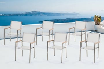Trädgårdsstol 6 St Grosseto 58 cm - Vit - Utemöbler & utemiljö - Utestol & trädgårdsstol - Matstol & karmstol utomhus