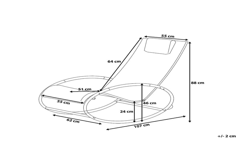 Trädgårdsstol Campo 107 cm - Svart - Matstol & karmstol utomhus