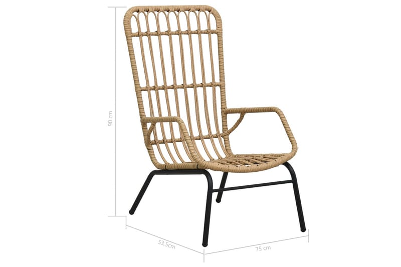 Trädgårdsstol konstrotting ljusbrun - Brun - Balkongstol - Matstol & karmstol utomhus