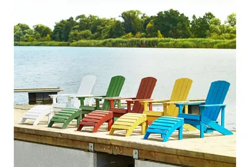 Trädgårdsstol med fotpall grön ADIRONDACK - Grön - Utemöbler & utemiljö - Utestol & trädgårdsstol - Solstol - Däckstol