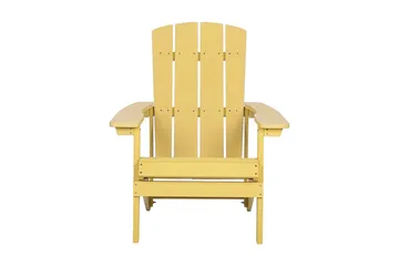 Trädgårdsstol med fotpall gul ADIRONDACK - Gul - Utemöbler & utemiljö - Utestol & trädgårdsstol - Solstol - Däckstol