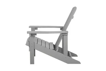 Trädgårdsstol med fotpall ljusgrå ADIRONDACK - Grå - Utemöbler & utemiljö - Utestol & trädgårdsstol - Solstol - Däckstol