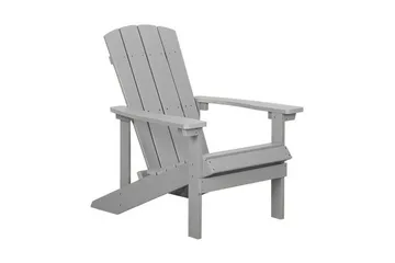 Trädgårdsstol med fotpall ljusgrå ADIRONDACK - Grå - Utemöbler & utemiljö - Utestol & trädgårdsstol - Solstol - Däckstol