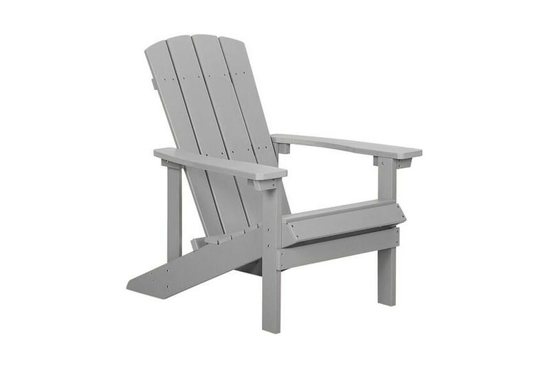 Trädgårdsstol med fotpall ljusgrå ADIRONDACK - Grå - Utemöbler & utemiljö - Utestol & trädgårdsstol - Solstol - Däckstol
