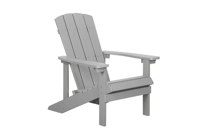Trädgårdsstol med fotpall ljusgrå ADIRONDACK - Grå - Utemöbler & utemiljö - Utestol & trädgårdsstol - Solstol - Däckstol