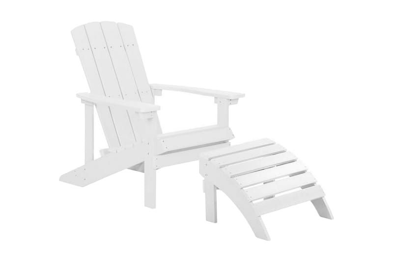 Trädgårdsstol med fotpall vit ADIRONDACK - Vit - Balkongstol - Matstol & karmstol utomhus