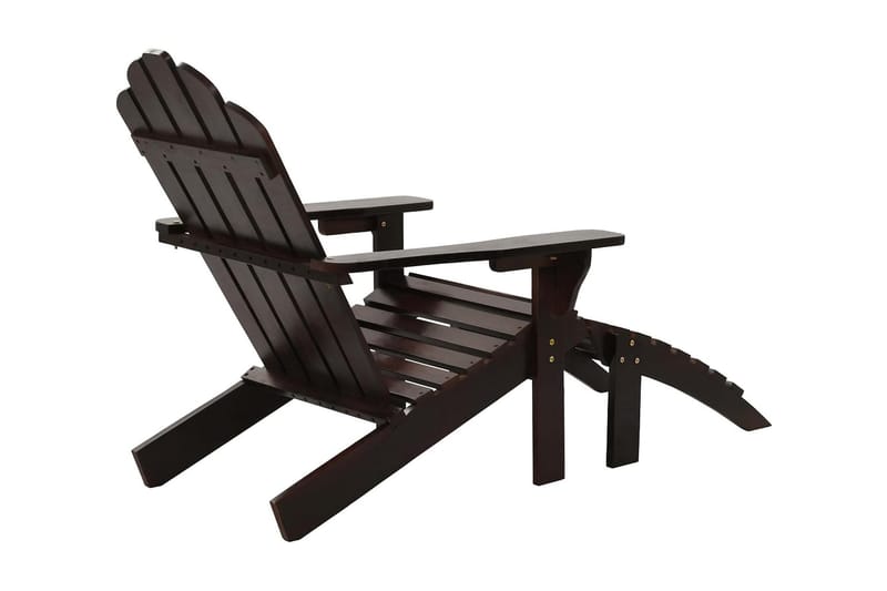 Trädgårdsstol med ottoman trä brun - Brun - Balkongstol - Matstol & karmstol utomhus
