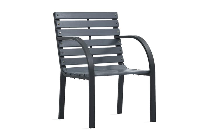 Trädgårdsstolar 2 st grå trä - Grå - Balkongstol - Matstol & karmstol utomhus