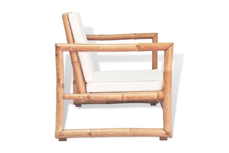 Trädgårdsstolar 2 st med dynor bambu - Brun - Balkongstol - Matstol & karmstol utomhus