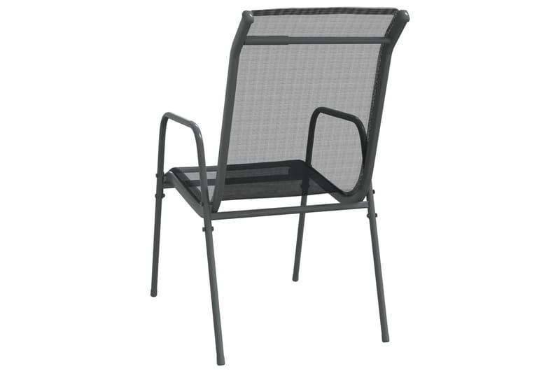 Trädgårdsstolar 2 st stål och textilene svart - Svart - Balkongstol - Matstol & karmstol utomhus