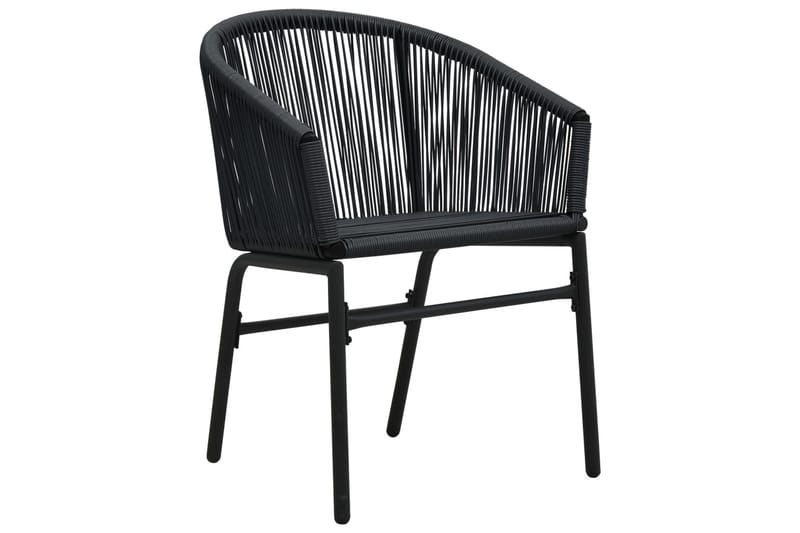 Trädgårdsstolar 2 st svart PVC-rotting - Svart - Balkongstol - Matstol & karmstol utomhus