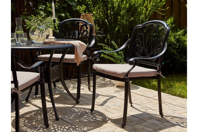 Trädgårdsstolar 4 st svart ANCONA - Svart - Balkongstol - Matstol & karmstol utomhus