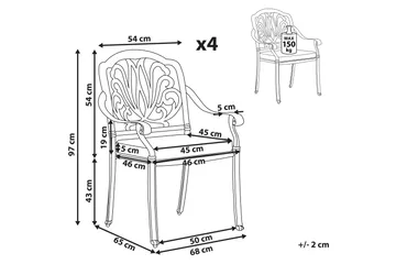 Trädgårdsstolar 4 st vit ANCONA - Vit - Utemöbler & utemiljö - Utestol & trädgårdsstol - Matstol & karmstol utomhus