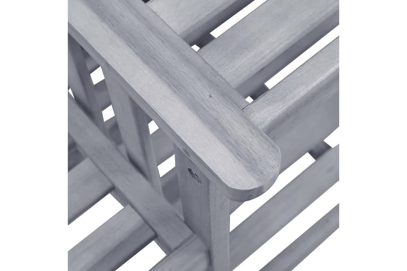 Trädgårdsstolar med bord och dynor massivt akaciaträ - Grå - Balkongstol - Matstol & karmstol utomhus