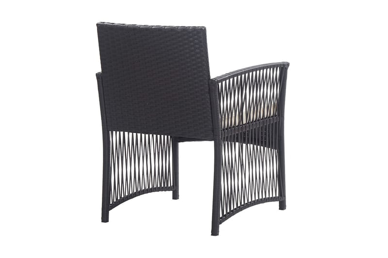 Trädgårdsstolar med dynor 2 st svart konstrotting - Svart - Balkongstol - Matstol & karmstol utomhus