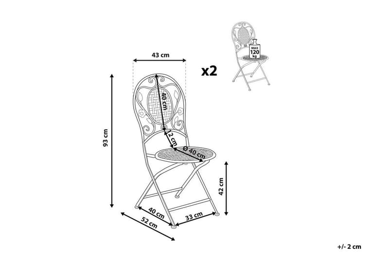 Trådgårdsstol 2 st Ljusgrön BIVIO - Grön - Balkongstol - Matstol & karmstol utomhus
