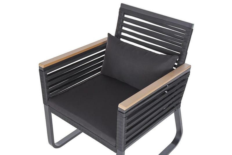 TrådgårdsUtestol 2 st svart CANETTO - Svart - Utemöbler & utemiljö - Utestol & trädgårdsstol - Matstol & karmstol utomhus