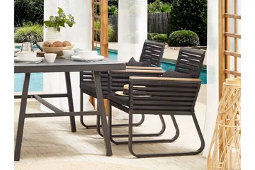 TrådgårdsUtestol 2 st svart CANETTO - Svart - Utemöbler & utemiljö - Utestol & trädgårdsstol - Matstol & karmstol utomhus