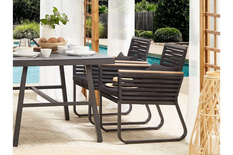 TrådgårdsUtestol 2 st svart CANETTO - Svart - Utemöbler & utemiljö - Utestol & trädgårdsstol - Matstol & karmstol utomhus