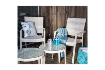 Utestol WICKER-3 med armstöd 66x59xH925cm beige - Beige - Utemöbler & utemiljö - Utestol & trädgårdsstol - Matstol & karmstol utomhus