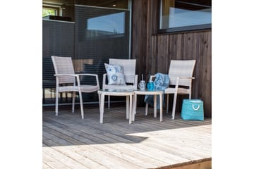 Utestol WICKER-3 med armstöd 66x59xH925cm beige - Beige - Utemöbler & utemiljö - Utestol & trädgårdsstol - Matstol & karmstol utomhus