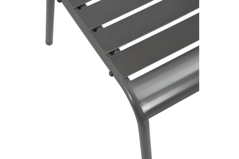 Utestolar 4 st ribbad design stål mörkgrå - Grå - Balkongstol - Matstol & karmstol utomhus