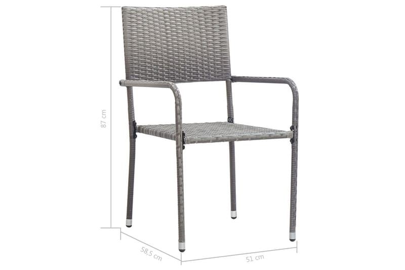 Utomhusstolar 2 st konstrotting grå - Grå - Balkongstol - Matstol & karmstol utomhus