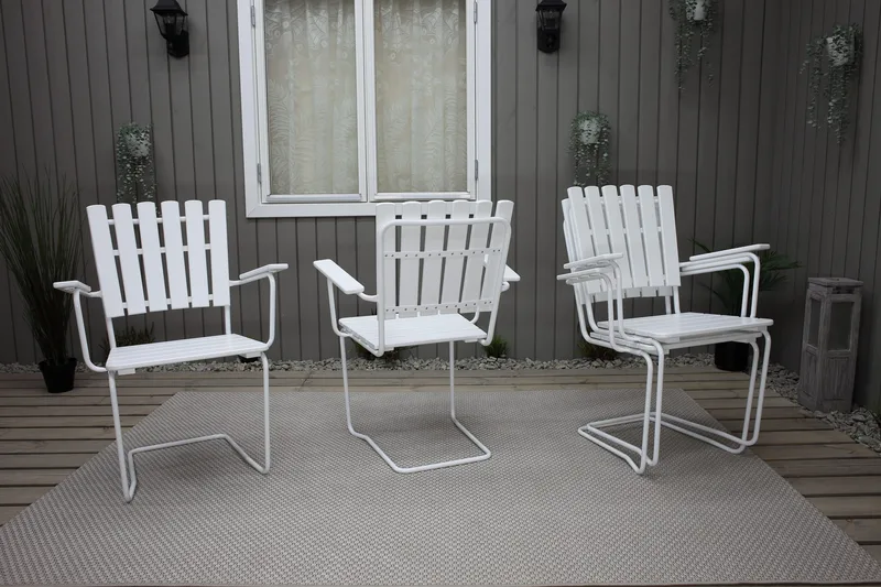 Vaxholm Karmstol Utomhus Vit - KWA - Utemöbler & utemiljö - Utestol & trädgårdsstol - Matstol & karmstol utomhus