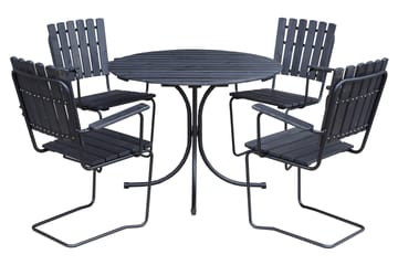 Vaxholm Utefåtölj - Kaffesvart/Grå - Utemöbler & utemiljö - Utestol & trädgårdsstol - Matstol & karmstol utomhus